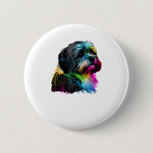 Havanese Dog Pop Art Design Havanese Lovers  6 Cm Round Badge