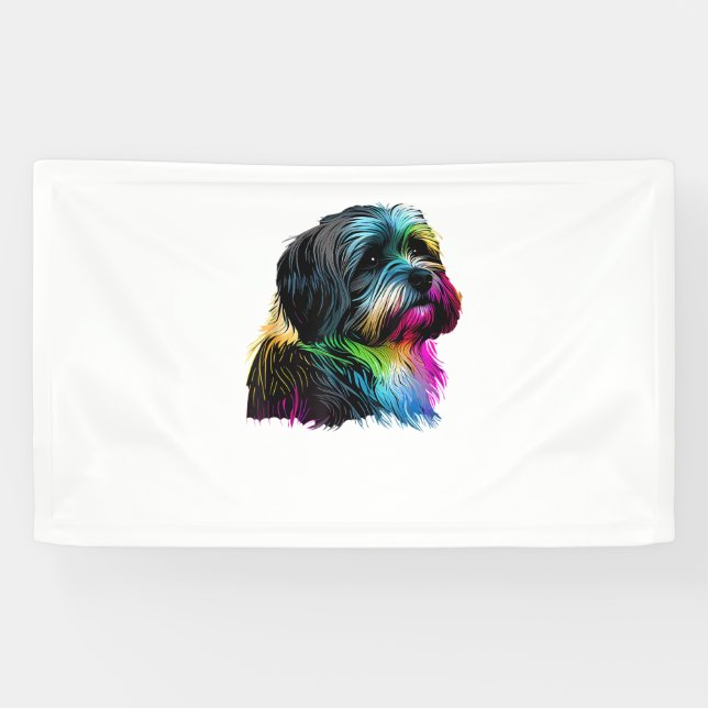 Havanese Dog Pop Art Design Havanese Lovers  Banner (Horizontal)