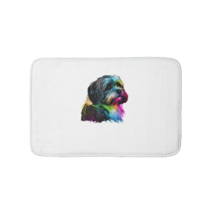 Havanese Dog Pop Art Design Havanese Lovers  Bath Mat