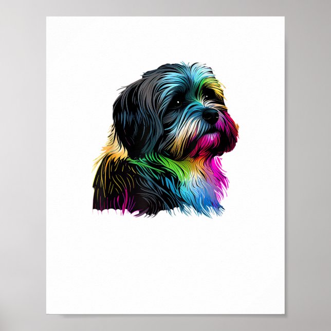 Havanese Dog Pop Art Design Havanese Lovers  Poster (Front)