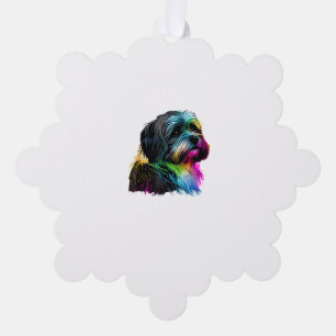 Havanese Dog Pop Art Design Havanese Lovers Tree Decoration Card