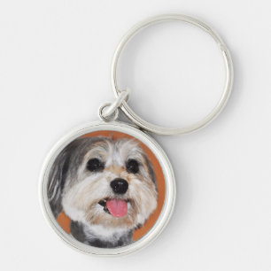 Havanese Dog Portrait Key Ring