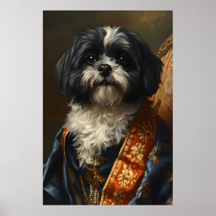 Havanese Dog Portrait Print, Renaissance Animal Poster
