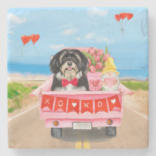 Havanese Dog Valentine's Day Truck Stone Coaster