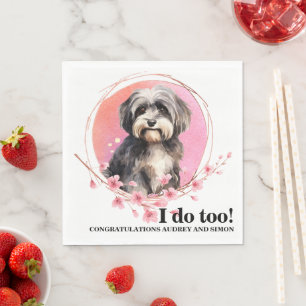 Havanese Dog Wedding Napkins With Dogs Photo