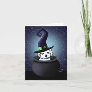 Havanese Dog Witch KiniArt Halloween Card