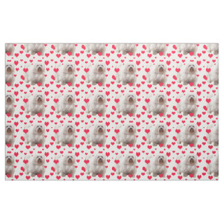 Havanese Dog With Hearts Fabric