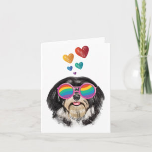 Havanese Dog with Hearts Valentine's Day Card