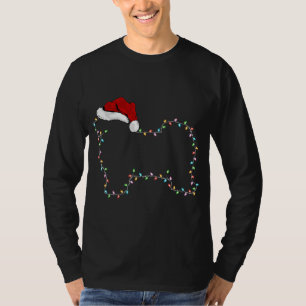 Havanese Dog Xmas Lighting Santa Hat Havanese Chri T-Shirt