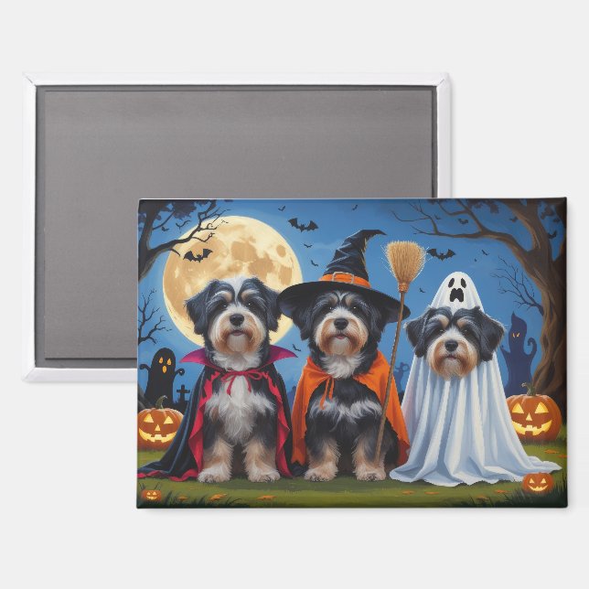 Havanese Dogs Pumpkin Halloween Funny  Magnet (Front/Back)