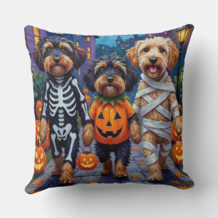 Havanese Dogs Trick-or-Treating Halloween Costumes Cushion