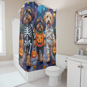 Havanese Dogs Trick-or-Treating Halloween Costumes Shower Curtain