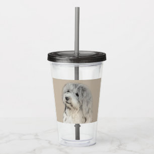 Havanese (Gold Sable) Painting - Original Dog Art Acrylic Tumbler