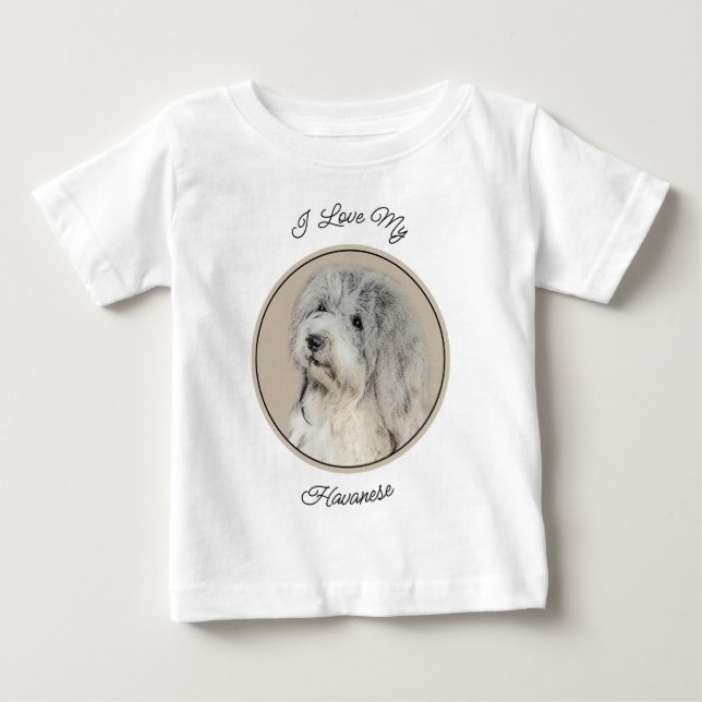 Havanese (Gold Sable) Painting - Original Dog Art Baby T-Shirt (Front)