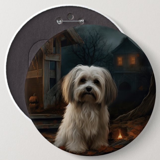 Havanese Halloween Scary 6 Cm Round Badge (Front & Back)