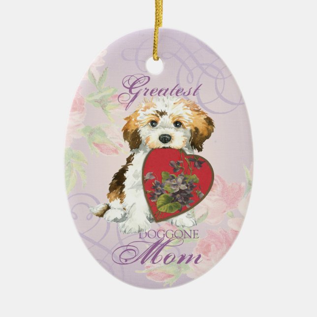 Havanese Heart Mum Ceramic Ornament (Front)