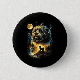 Havanese howling to the moon vintage 90s funny dog 6 cm round badge