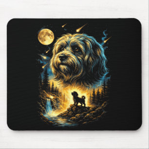 Havanese howling to the moon vintage 90s funny dog mouse pad