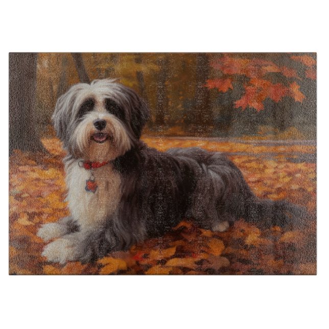 Havanese in Autumn Leaves Fall Inspire  Cutting Board (Front)