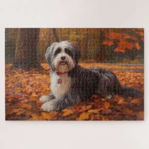 Havanese in Autumn Leaves Fall Inspire  Jigsaw Puzzle