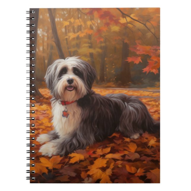Havanese in Autumn Leaves Fall Inspire  Notebook (Front)