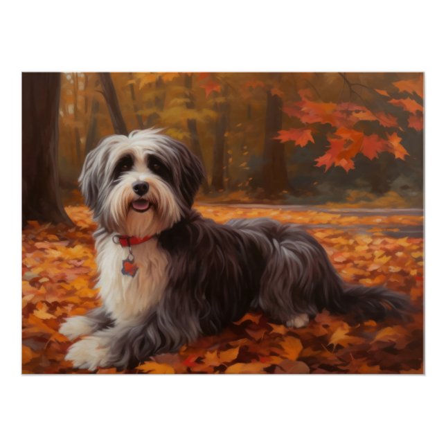 Havanese in Autumn Leaves Fall Inspire  Poster (Front)
