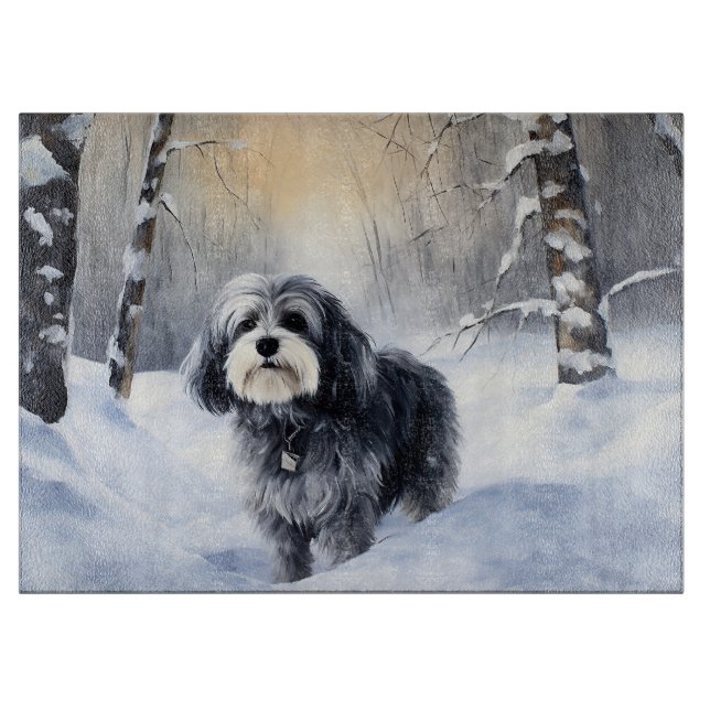 Havanese Let It Snow Christmas Cutting Board (Front)