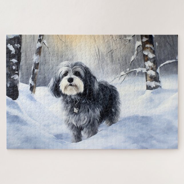 Havanese Let It Snow Christmas Jigsaw Puzzle (Horizontal)