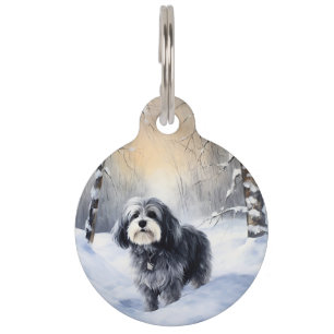 Havanese Let It Snow Christmas Pet Tag