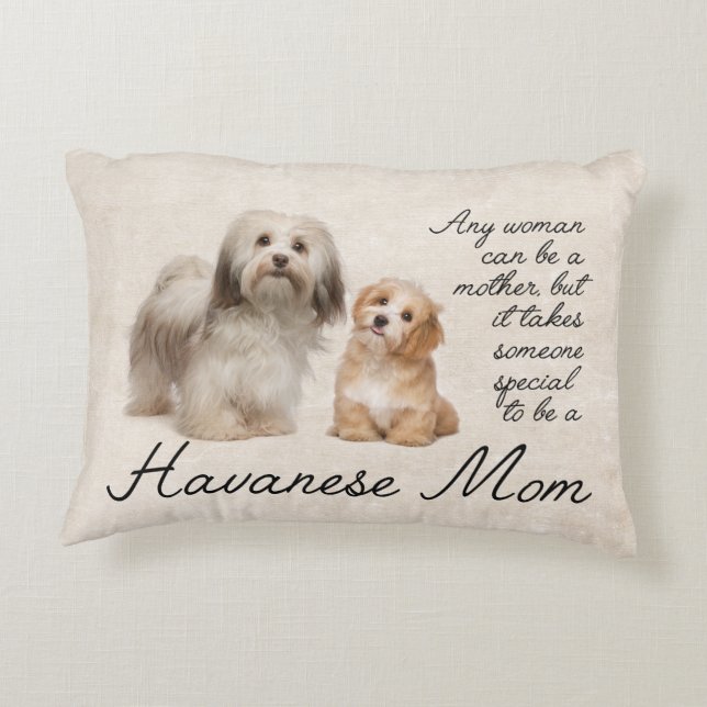 Havanese Mum Accent Pillow (Back)