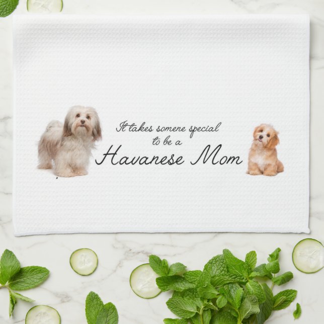 Havanese Mum Kitchen Towel (Folded)