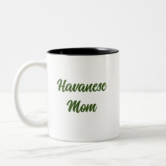 Havanese Mum Mug with White Havanese (Left)