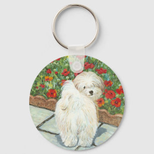 Havanese n Poppies Christmas Gifts and Cards Key Ring