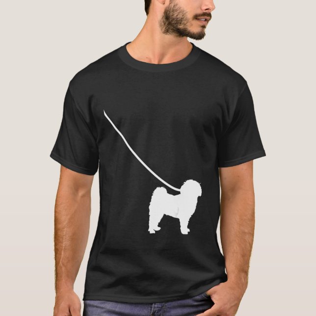 Havanese on a Leash Dog  Mom Dad Pet Cute  Puppy T-Shirt (Front)