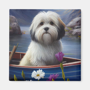 Havanese on a Paddle: A Scenic Adventure Magnet
