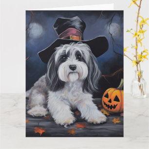 Havanese Pumpkins Halloween Scary Card