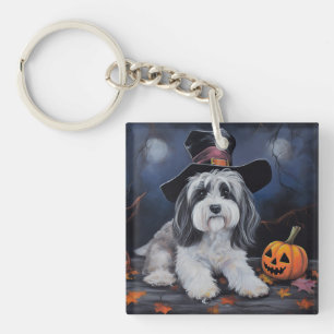 Havanese Pumpkins Halloween Scary Key Ring