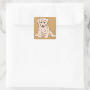 Havanese Puppy Cute Dog of Cuba Design Square Sticker