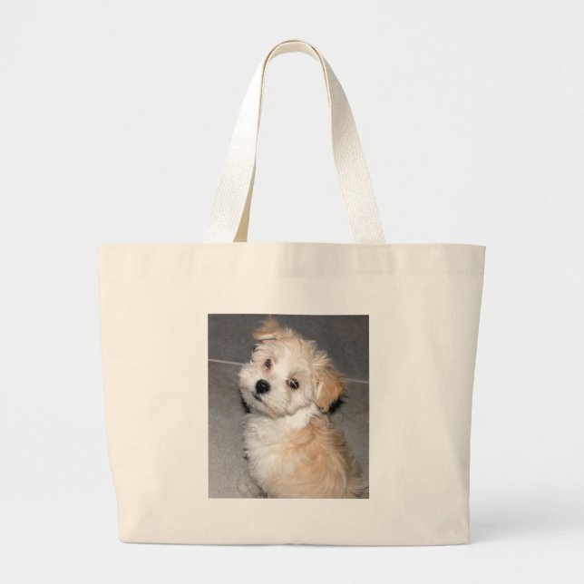 Havanese Puppy Large Tote Bag (Front)