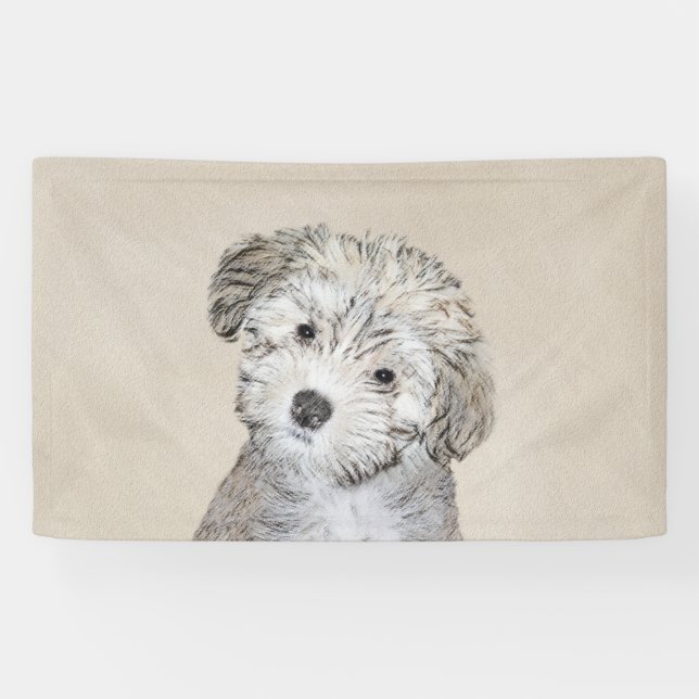 Havanese Puppy Painting - Cute Original Dog Art Banner (Horizontal)