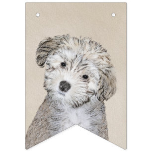 Havanese Puppy Painting - Cute Original Dog Art Bunting