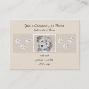 Havanese Puppy Painting - Cute Original Dog Art Business Card