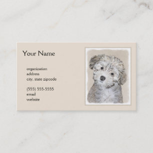 Havanese Puppy Painting - Cute Original Dog Art Business Card