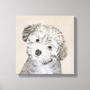 Havanese Puppy Painting - Cute Original Dog Art Canvas Print