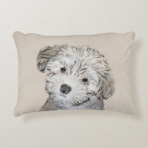 Havanese Puppy Painting - Cute Original Dog Art Decorative Cushion