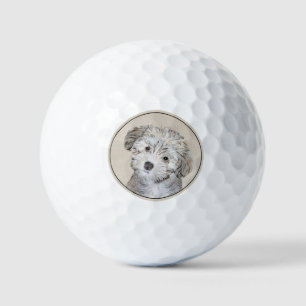 Havanese Puppy Painting - Cute Original Dog Art Golf Balls