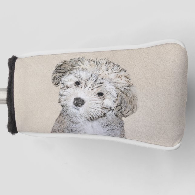 Havanese Puppy Painting - Cute Original Dog Art Golf Head Cover (Front)