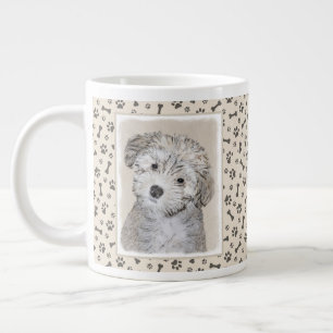 Havanese Puppy Painting - Cute Original Dog Art Large Coffee Mug