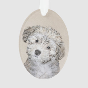 Havanese Puppy Painting - Cute Original Dog Art Ornament