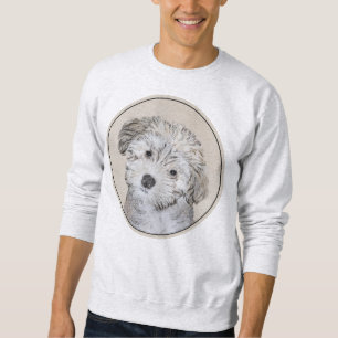 Havanese Puppy Painting - Cute Original Dog Art Sweatshirt